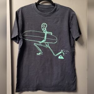 Adult S Quicksilver Skeleton Surfer T-Shirt